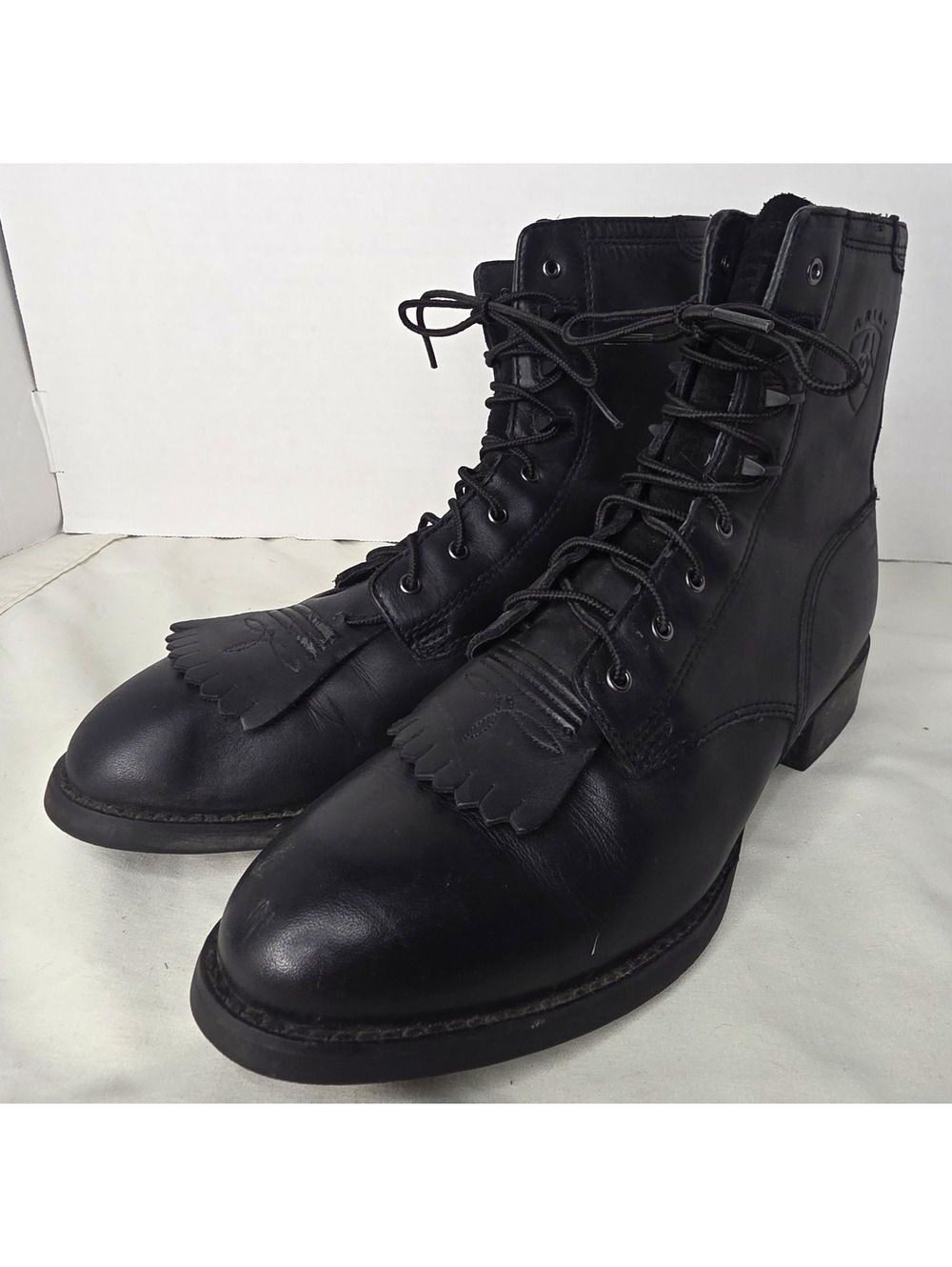 Ariat Heritage Lacer 33501 Women's 9.5 B Black Leather Kiltie Western Boots